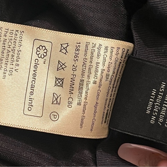 Scotch & Soda FAVE regular tapered fit Sz 36 x28 Stretch Velvet dark green pants - Picture 7 of 8